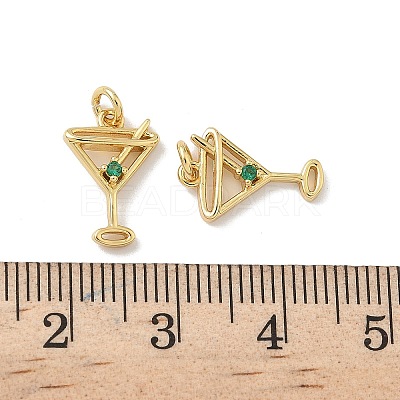 Brass Pave Cubic Zirconia Pendants X-KK-P325-17B-G-1