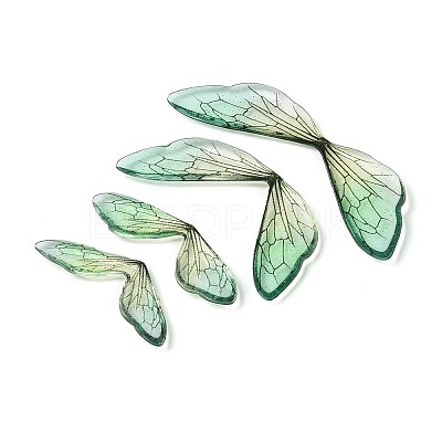 3Pcs Transparent Epoxy Resin Butterfly Wings Cabochons X-RESI-N045-10-1
