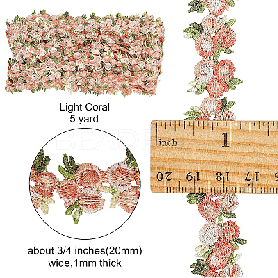 Flower Polyester Trim Ribbon OCOR-GF0001-17A-1