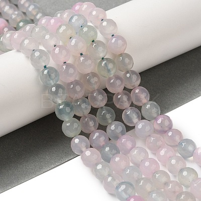 Dyed & Heated Natural Agate Beads Strands G-P539-D01-02-1
