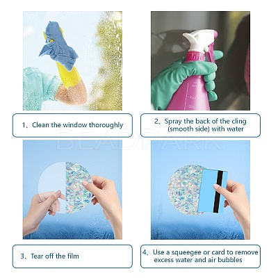 Waterproof PVC Colored Laser Stained Window Film Static Stickers DIY-WH0314-112-1