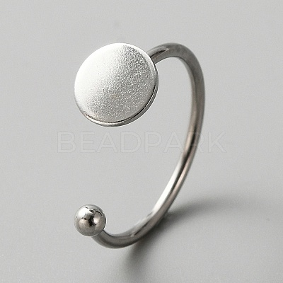 10Pcs 304 Stainless Steel Open Cuff Rings Findings DIY-WH0410-55P-1