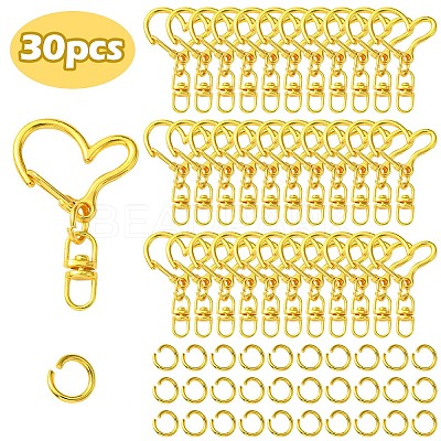 Alloy Heart Lobster Clasps KEYC-YW0001-20G-1