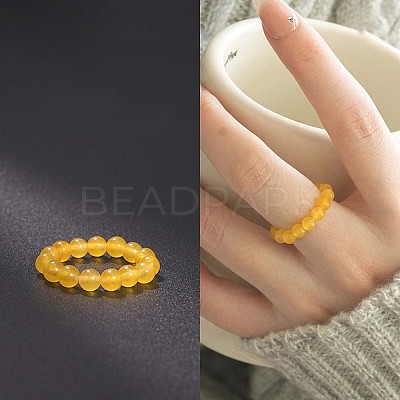 Natural Jade Stretchy Finger Rings FS-WG01730-13-1