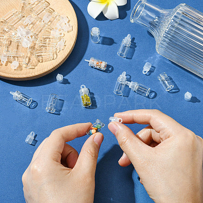 30Pcs Glass Empty Bottle Pendant Decoration CON-YW0001-78-1