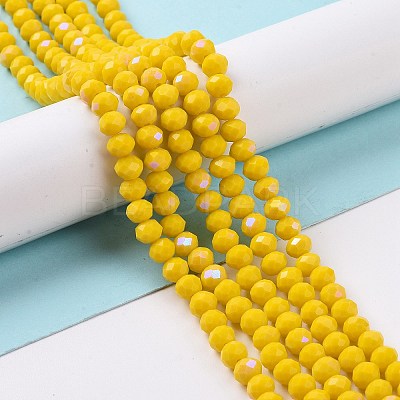 Electroplate Opaque Solid Color Glass Beads Strands EGLA-A034-P1mm-L02-1
