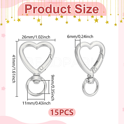 15Pcs Alloy Swivel Clasps FIND-UN0007-75P-1