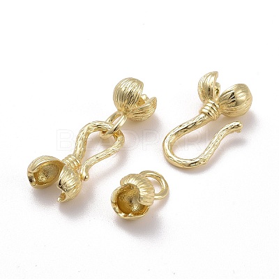 Locking Double Brass Bead Tips LS-KK-Z018-14LG-1