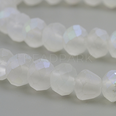 Electroplate Glass Beads Strands X-EGLA-S141-6mm-01E-1