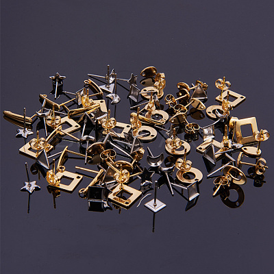 304 Stainless Steel Stud Earring Components STAS-PH0004-09-1