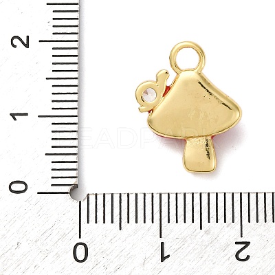 Brass Micro Pave Clear Cubic Zirconia Enamel Pendants KK-I276-26G-03-1
