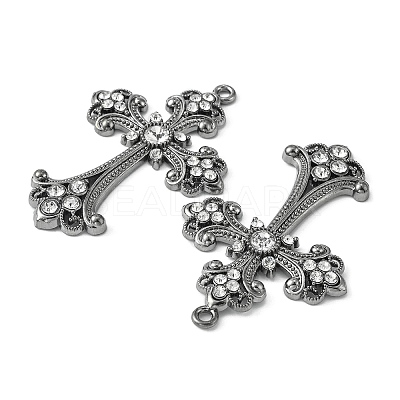 Alloy Rhinestone Cross Big Pendants ALRI-1475-B-RS-1