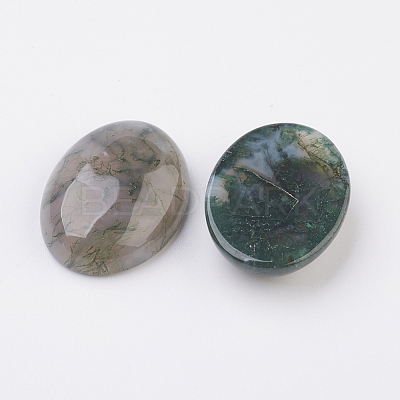 Natural Indian Agate Flat Back Cabochons G-G741-30x40mm-03-1