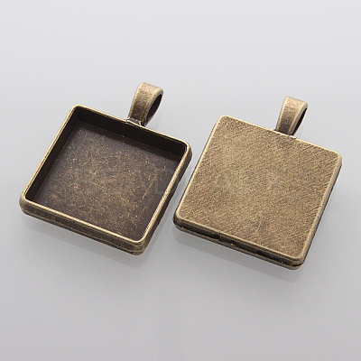 Alloy Pendant Cabochon Settings PALLOY-N0088-07AB-NF-1