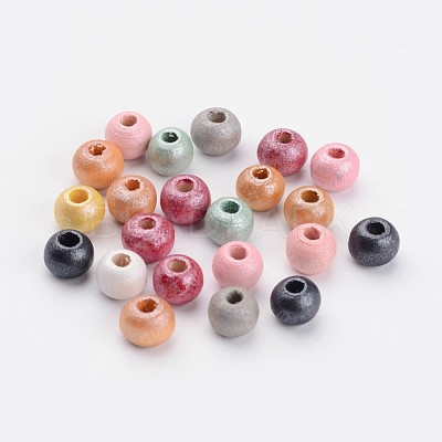Round Natural Wood Beads WOOD-Q017-6mm-M-LF-1