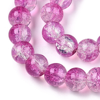 Transparent Crackle Baking Paint Glass Beads Strands X2-DGLA-T003-01A-09-1