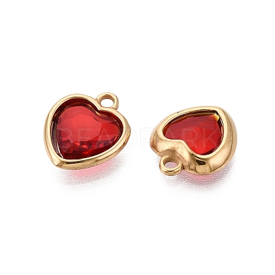 Valentine's Day 304 Stainless Steel with Glass Charms STAS-Q119-01G-02-1