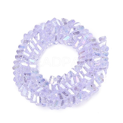 Electroplate Transparent Glass Beads Strands EGLA-Q139-01A-A23-1