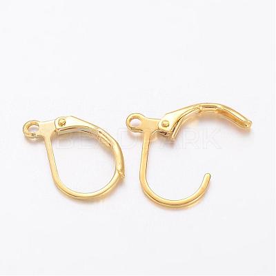 Brass Leverback Earring Findings KK-H670-G-NF-1