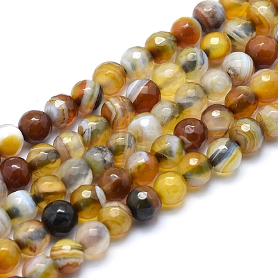 Natural Striped Agate/Banded Agate Beads G-J371-02-4mm-1