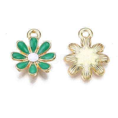 Light Gold Plated Alloy Pendants LS-ENAM-T009-39E-1