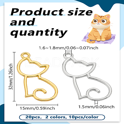 20Pcs 2 Colors Alloy Pendants FIND-LP0001-26-1