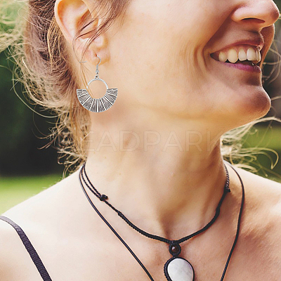 4 Sets 4 Style Tibetan Style Alloy Geometric Dangle Earrings for Women EJEW-AN0003-86-1