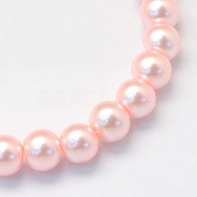 Baking Paint Pearlized Glass Pearl Round Bead Strands HY-Q003-6mm-70-1
