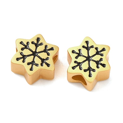 Christmas Rack Plating Brass European Beads KK-M245-07MAG-1