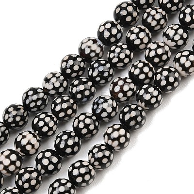 Tibetan Style dZi Beads Strands G-G328-A02-8mm-1