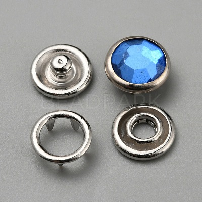 4Pcs Brass & Resin Snap Button BUTT-WH0028-79E-1
