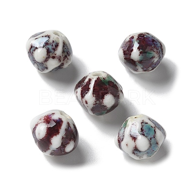 Vintage Porcelain Pumpkin Beads PORC-L080-A04-1