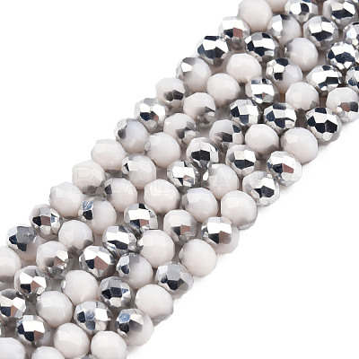 Electroplate Opaque Glass Beads Strands EGLA-A034-P4mm-M20-1