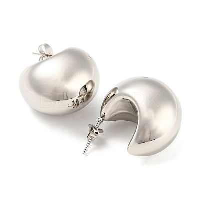 Non-Tarnish 304 Stainless Steel Plain Dome Stud Earrings EJEW-H102-01P-1