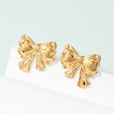 304 Stainless Steel Stud Earrings EJEW-G423-32E-G-1