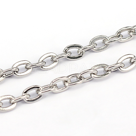 Non-Tarnish 3.28 Feet 201 Stainless Steel Cable Chains X-CHS-L001-57-1mm-1