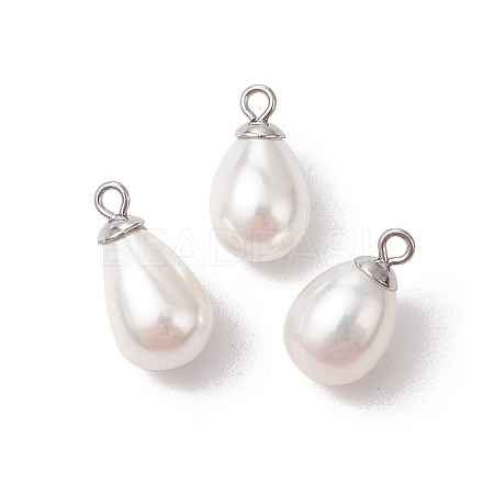 Natural Cultured Freshwater Pearl Teardrop Pendants PALLOY-JF03360-1