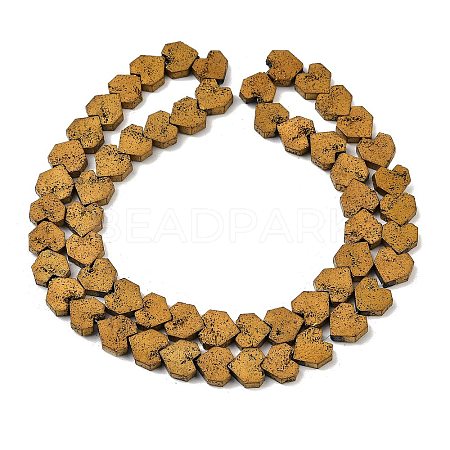 Electroplated Natural Lava Rock Beads Strands G-K388-04B-02-1