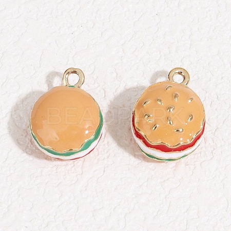 Hamburger Alloy Enamel Charms LS-ENAM-P264-01B-G-1
