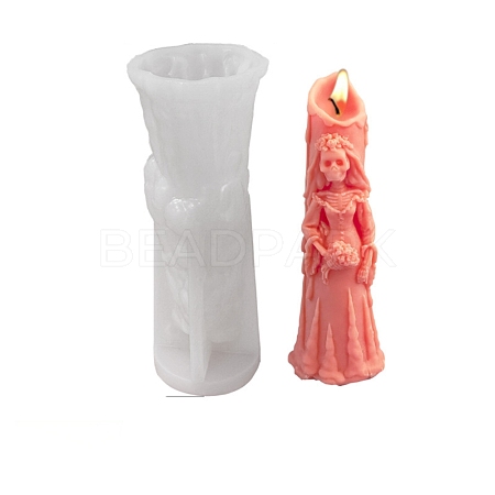 DIY Halloween Theme Ghost Bride-shaped Candle Making Silicone Statue Molds DIY-D057-05B-1