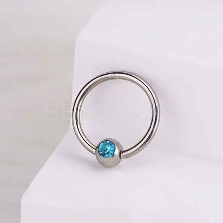 316L Stainless Steel Micro Pave Cubic Zirconia Hoop Nose Rings WG5D603-14-1