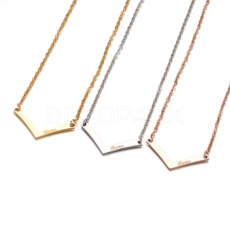 304 Stainless Steel Necklaces NJEW-L406-28-1