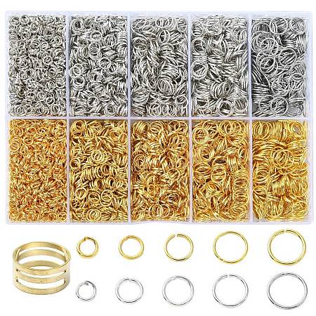 10 Styles Iron Open Jump Rings IFIN-YW0003-60B-1