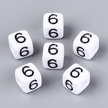 Opaque Acrylic European Large Hole Beads SACR-N020-01B-07-1