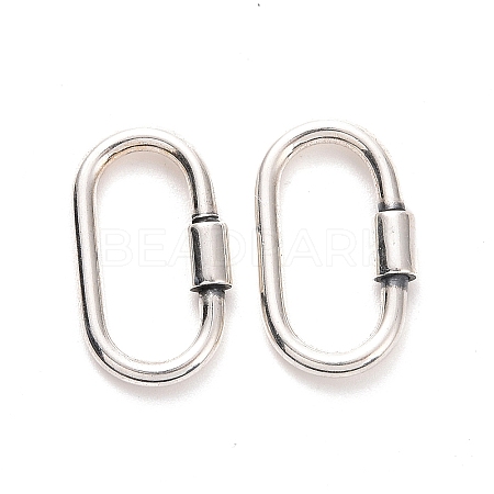 925 Sterling Silver Locking Carabiner STER-D036-14AS-1