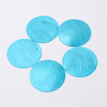 Dyed Freshwater Capiz Shell Big Pendants SHEL-T007-62A-1