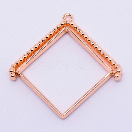 Alloy Open Back Bezel Pendants LS-PALLOY-WH0071-58RG-RS-1
