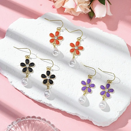 Alloy Enamel Dangle Earrings EJEW-JE06294-01-1