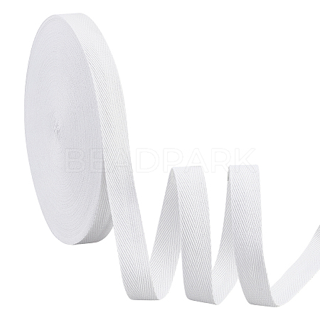 Flat Polycotton Twill Tape Ribbon OCOR-WH0066-92F-02-1