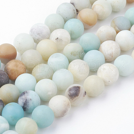 Natural Flower Amazonite Bead Strands G-G735-61F-10mm-1